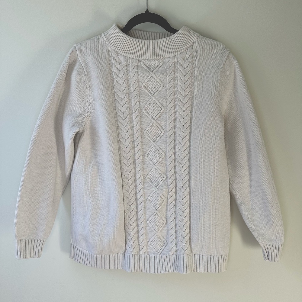 Vintage cable knit cream L.L. Bean sweater